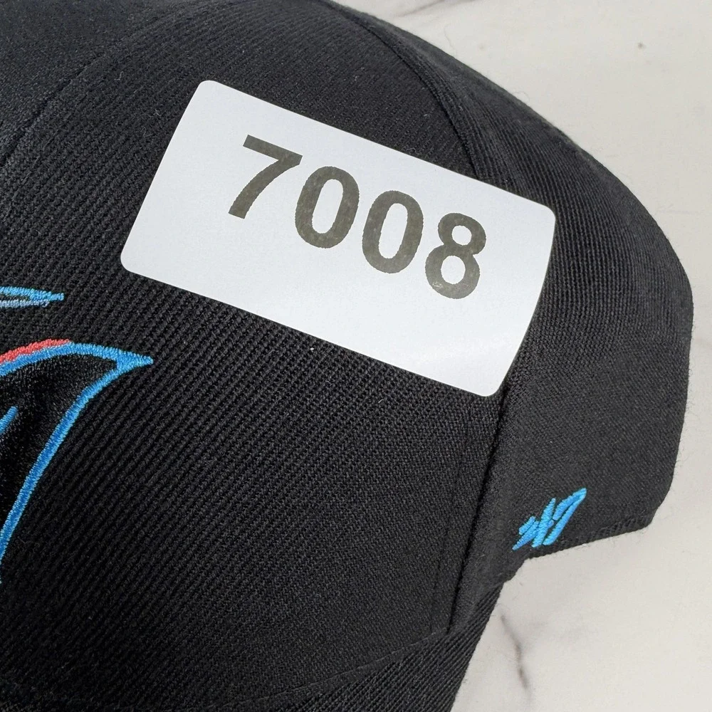 Miami Marlins Hat Cap Strap Back Mens Black MLB Baseball 47 MVP Wool Blend NWOT‎